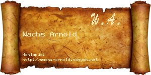 Wachs Arnold névjegykártya